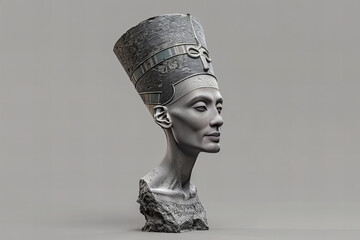Striking Sculpture of Ancient Ruler in Elegant Headdress - Banner