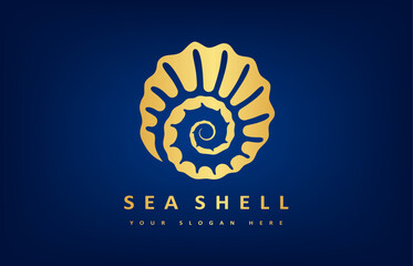 Seashell logo vector. Nature design.