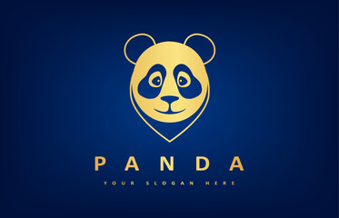 Panda logo vector. Panda head. Animal mammal. Bamboo bear.