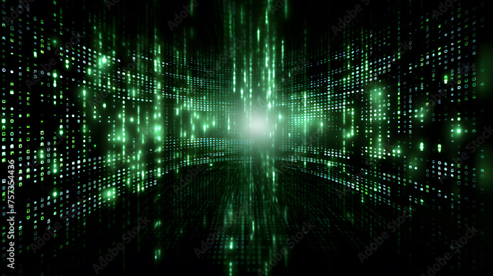 Poster binary code tech background