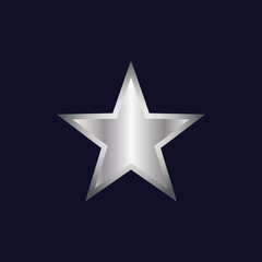 Obraz premium Silver star vector a second place of a winner award 