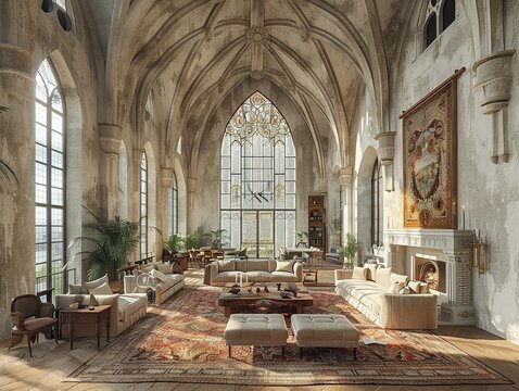 Gothic cathedral converted into a luxurious residence8K