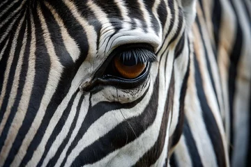 Gordijnen Close up on zebra eye © Robert