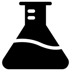 conical flask icon, simple vector design