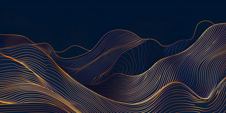 Naklejki wavy luxury pattern, wave line japanese style background. Organic dynamic pattern, texture for print