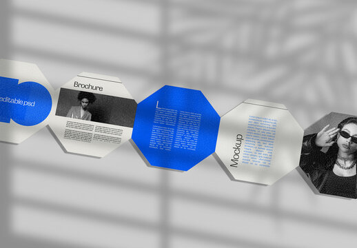 Top View of Heptagonal Brochure Mockup