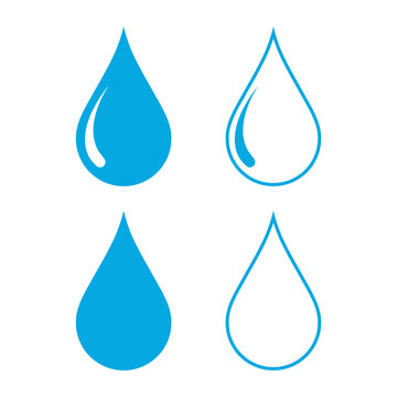 Water Drop Logo Symbol. Vector Illustration Isolated on White Background.