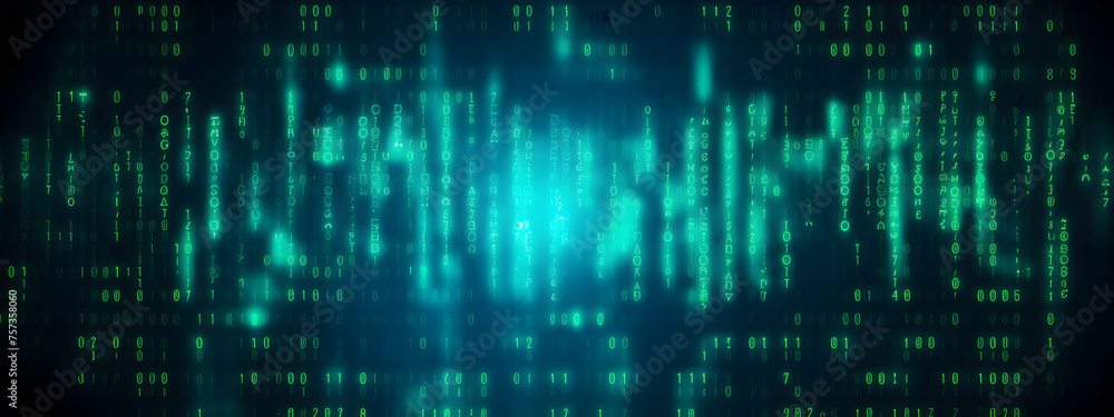 Poster binary code tech background