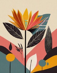 retro Trendy paper collage composition wallpaper modern art © Marko