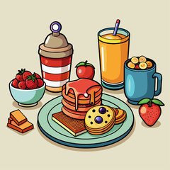 Breakfast concept with food icons design, vector illustration eps 10.