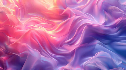 Fototapeta premium A digital illustration of silk textures in a blend of pink and blue hues, giving a feeling of softness and luxury