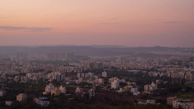 Timelaspe - Day to night Holygrail of Sunset over city with Nightscapes 4K60fps