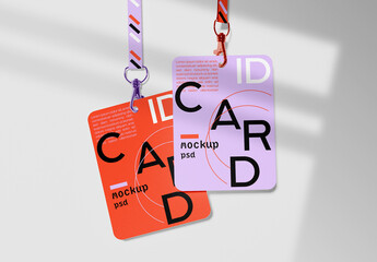 Two Vertical ID Card Mockup