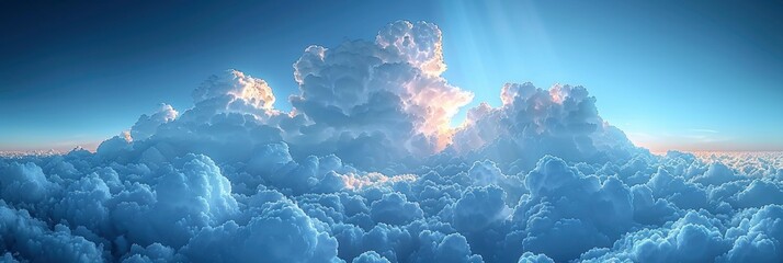 Summer Blue Sky Cloud Gradient Light, Background HD, Illustrations