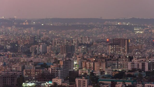 Timelaspe - Day to night Holygrail of Sunset over city with Nightscapes 4K60fps