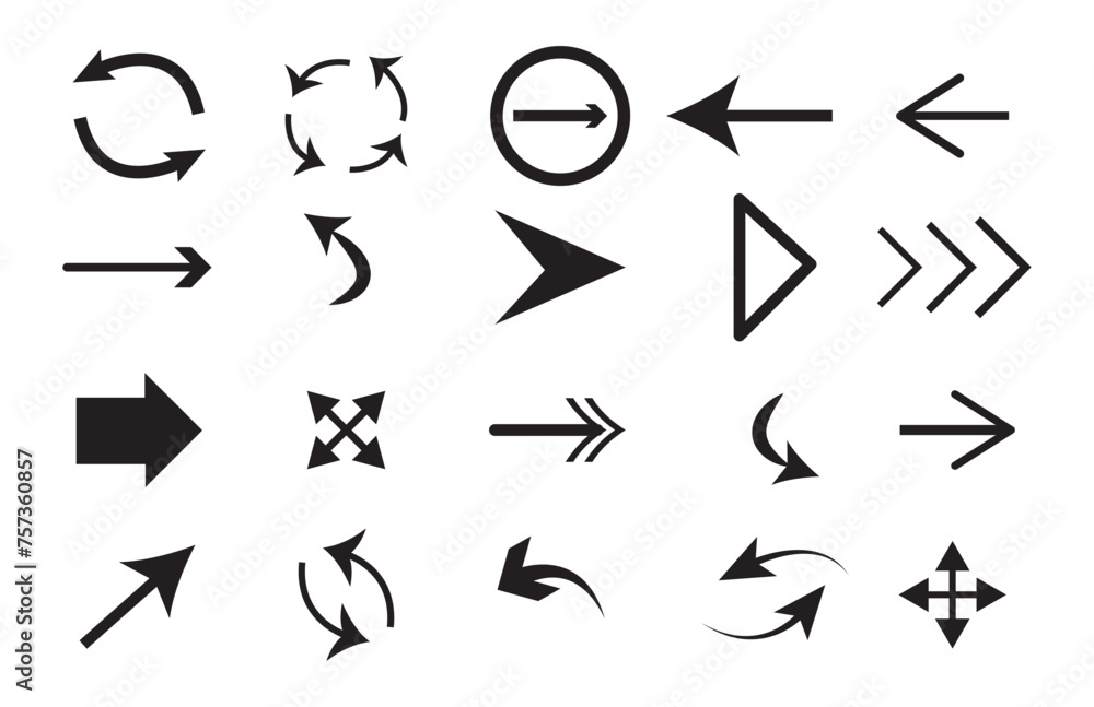 Poster set of black vector arrows. arrows vector collection