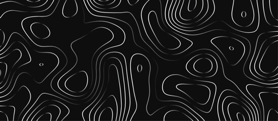 Fototapeta premium Abstract outline topographic contour map background. Dark texture background for your perfect interior. Old paper texture design .geographical map Imitation. 