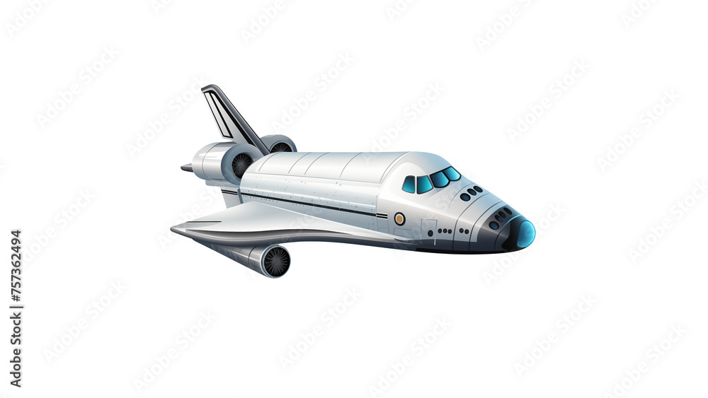 Wall mural spaceship cut out. isolates spaceship shuttle on transparent background