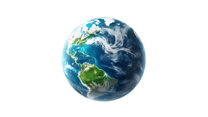 Planet Earth cutout. Isolated Earth globe on transparent background