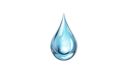 Realistic water drop cut out. Isolated water drop on transparent background