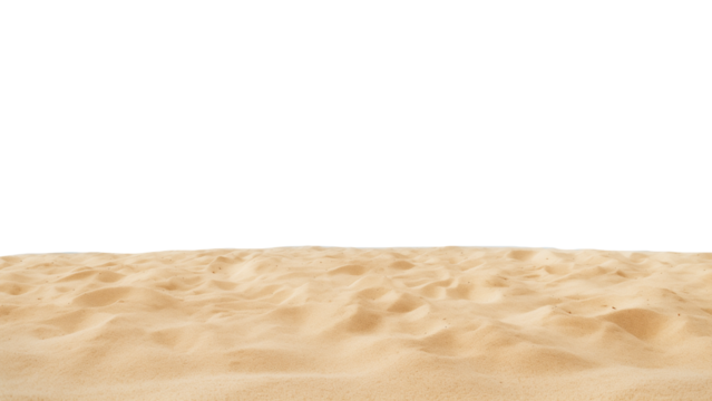Desert dune cutout. Isolated sand dune with transparent background