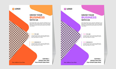Eye catching color flyer design for company , corporate , business farm , business as well as introduction way with rounded rectangular background .