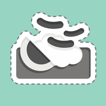 recommend clip art: Sticker line cut Macaroni. related to Breakfast symbol. simple design editable. simple illustration