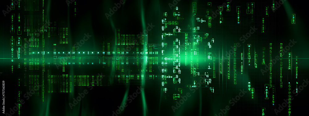 Poster binary code tech background
