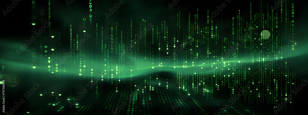 Fototapete binary code tech background