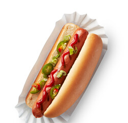 Hotdog on white