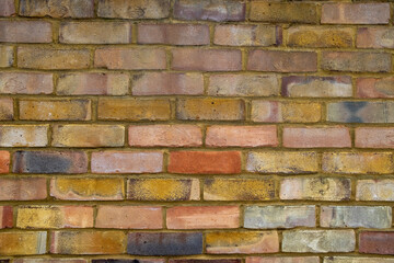 Modern new British clay brick wall in London- UK