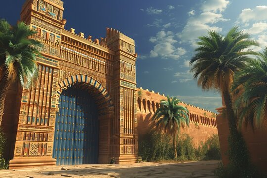 Ancient city babylon. Travel historic. Generate Ai