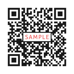 SAMPLEの文字とQRコード - 二次元コードのサンプル･キャッシュレス決済やリンクのイメージ