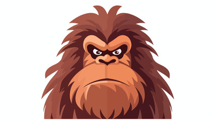 A cartoon spaceman sasquatch looking angry. flat vector