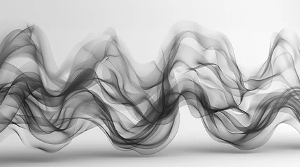 Poster Flow of air modern elements on white background. Abstract light effect blowing from an air conditioner or humidifier. Dynamic blurred motion. © Zaleman