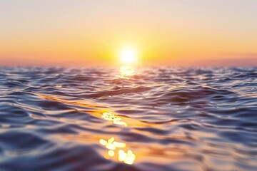 Water reflecting the sun setting on the ocean surface