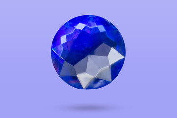 blue round jewels sticker isolated on blue background