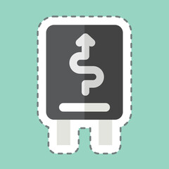 Sticker line cut Reduce. related to Road Sign symbol. simple design editable. simple illustration