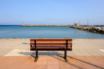 Coastal promenade along sea in Kardamena resort. Kos island, Greece