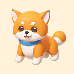 Shiba Inu Dog Isolated Background