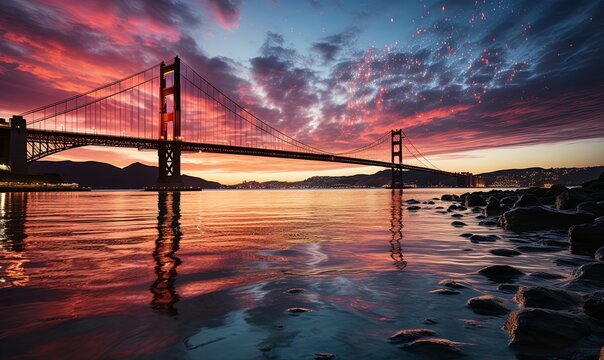 Reflection of Golden Gate Bridge in Water