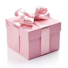 Pink Gift Boxes isolated on White Background.
