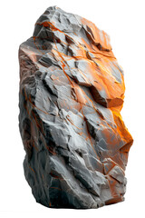 Piedra sólida y pesada.
Conjunto de gran roca dentada pesada o roca sobre fondo transparente. - 757371205