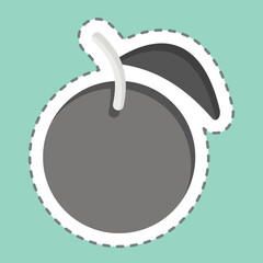 Sticker line cut Orange. related to Fruit and Vegetable symbol. simple design editable. simple illustration