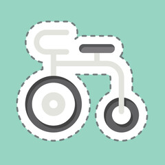 Sticker line cut Acrobatic Bike. related to France symbol. simple design editable. simple illustration