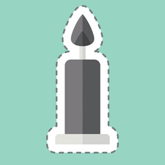 Sticker line cut Candle. related to Valentine Day symbol. simple design editable. simple illustration