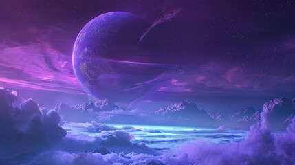 Obraz na płótnie Canvas Purple and Blue Galactic Landscape