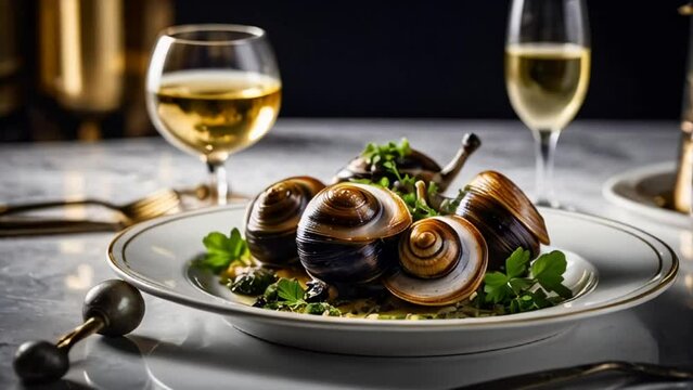 escargot, baked snails with herbs