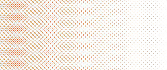 Blended orange smile flower on white for pattern and background, halftone effect.