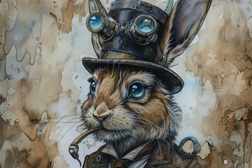 A Rabbit character in a costume. Illustration